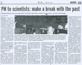 PM to Scientists: Make a Break with the Past