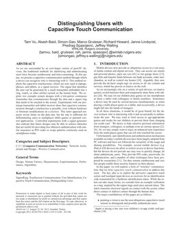 Distinguishing Users with Capacitive Touch Communication