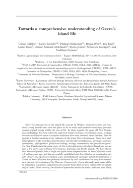 Towards a Comprehensive Understanding of Oxera's Island Life