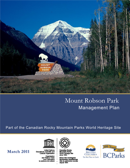Mount Robson Park Management Plan