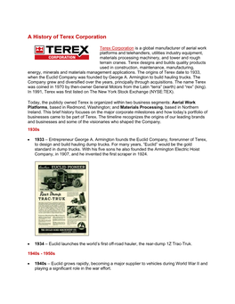 A History of Terex Corporation