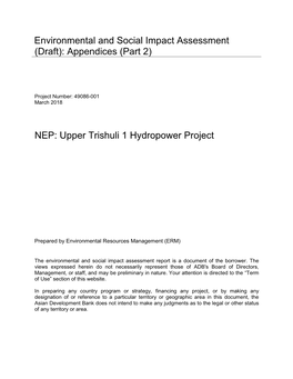 NEP: Upper Trishuli 1 Hydropower Project
