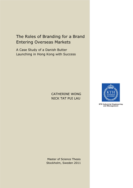 The Roles of Branding for a Brand Entering Overseas Markets