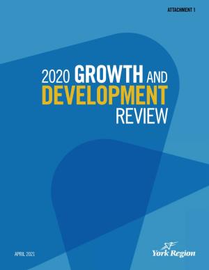 York Region 2020 Growth and Development Review