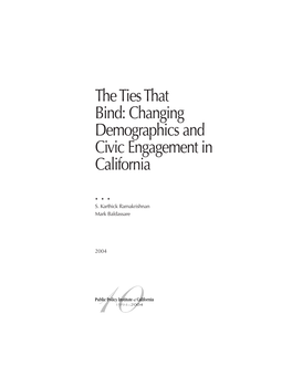 Changing Demographics and Civic Engagement in California