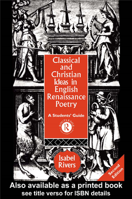 Classical and Chiristian Ideas in English Renaissance Poetry: A