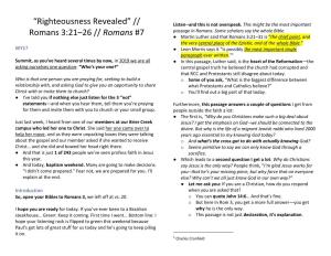 “Righteousness Revealed” // Romans 3:21–26 // Romans #7