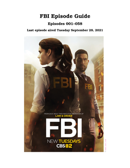 FBI Episode Guide Episodes 001–058