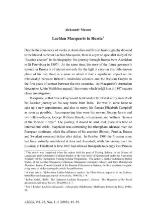 Lachlan Macquarie in Russia1