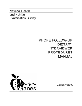 Phone Follow-Up Dietary Interviewer Procedures Manual
