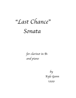 Last Chance Sonata