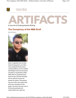 The Conspiracy of the NBA Draft – Artifacts Journal - University of Missouri Page 1 of 6