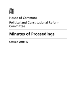 Minutes of Proceedings