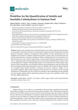 Workflow for the Quantification of Soluble and Insoluble Carbohydrates in Soybean Seed