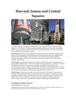 Harvard, Inman and Central Squares