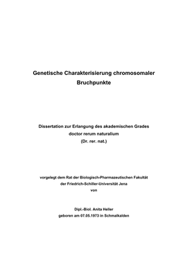 Genetische Charakterisierung Chromosomaler Bruchpunkte