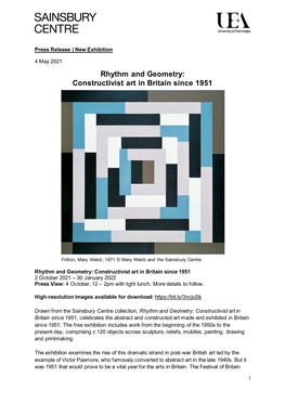 Rhythm and Geometry: Constructivist Art in Britain Since 1951