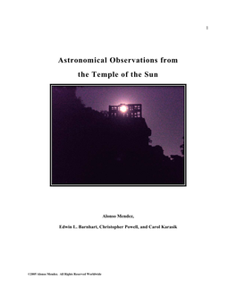 Astronomical Observations at the Temple of The
