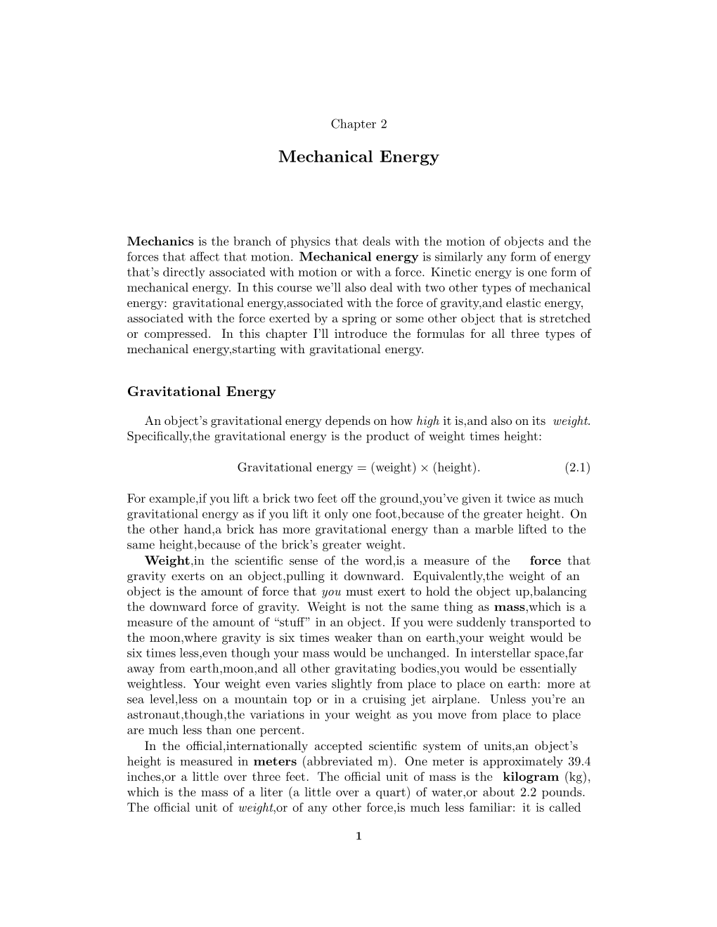 Mechanical Energy