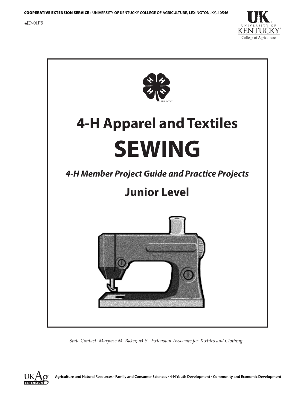 4-H Apparel and Textiles: Sewing Junior Level