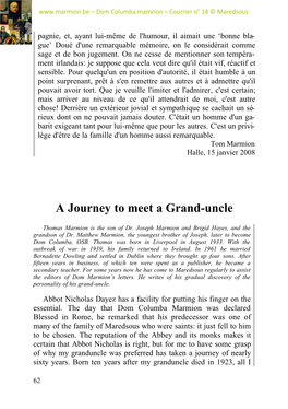 A Journey to Meet a Grand-Uncle