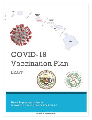 State of Hawaii COVID-19 Vaccination Plan DRAFT