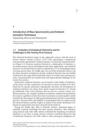 1 Introduction of Mass Spectrometry and Ambient Ionization Techniques