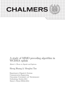 A Study of MIMO Precoding Algorithm for WCDMA Uplink