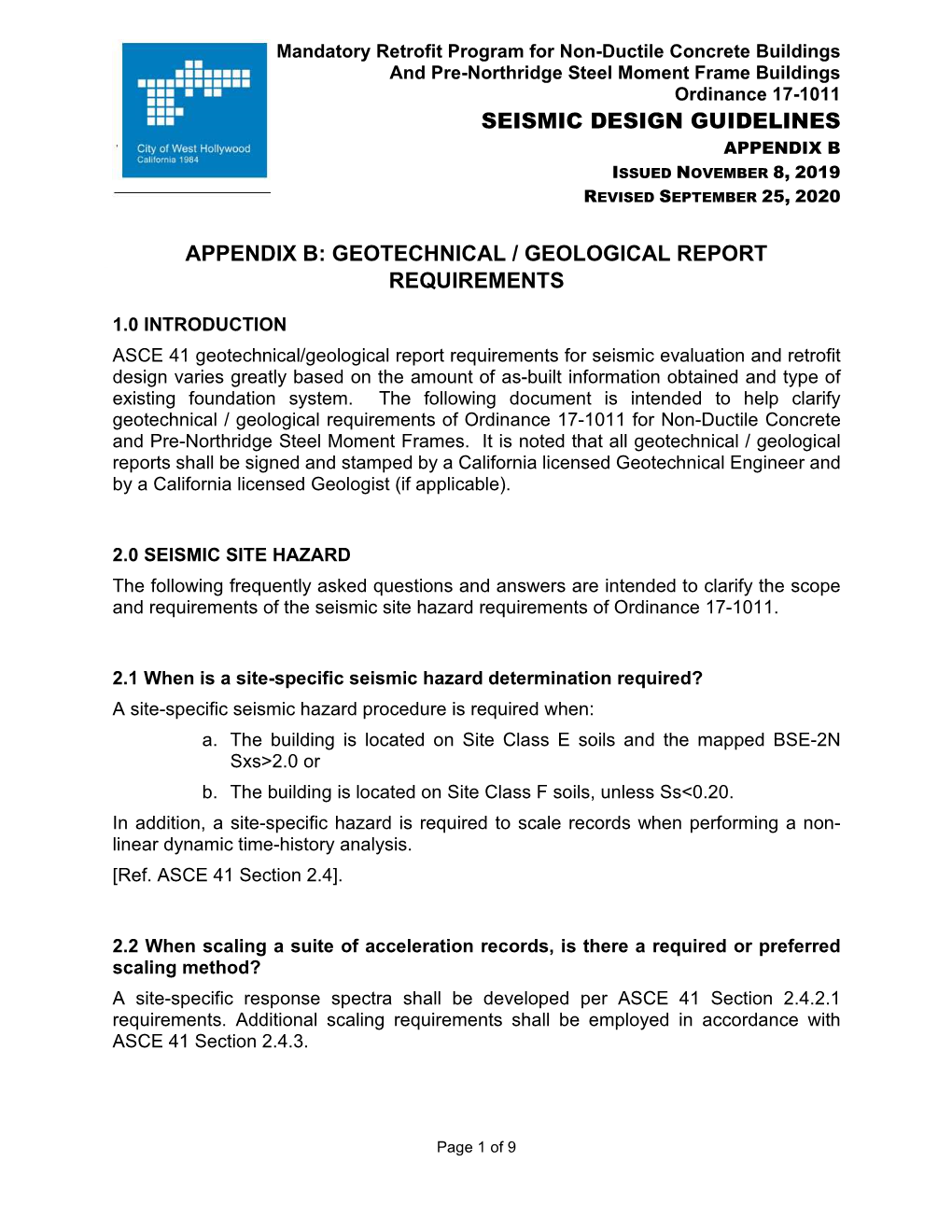 Seismic Design Guidelines Appendix B: Geotechnical - DocsLib