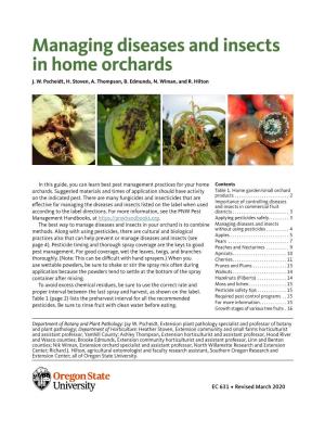 Managing Diseases and Insects in Home Orchards J
