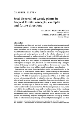 Seed Dispersal of Woody Plants in Tropical Forests: Concepts, Examples and Future Directions