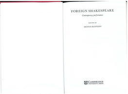 FOREIGN SHAKESPEARE Contemporary Performance