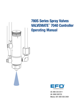 780S Series Spray Valves VALVEMATE™ 7040 Controller Operating Manual
