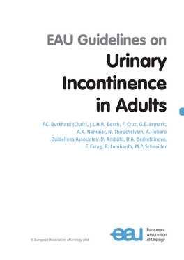 EAU Guidelines on Urinary Incontinence in Adults