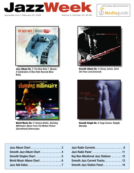 Jazzweek with Airplay Data Powered by Jazzweek.Com • February 23, 2009 Volume 5, Number 13 • $7.95