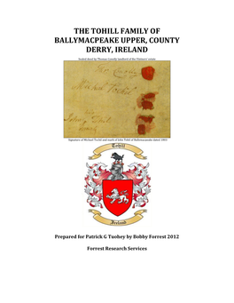 The Tohill Family of Ballymacpeake Upper, County Derry, Ireland