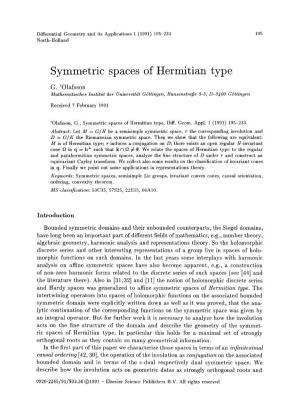 Symmetric Spaces of Hermitian Type