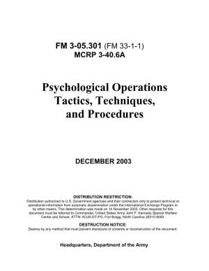 Psychological Operations Tactics, Techniques, and Procedures