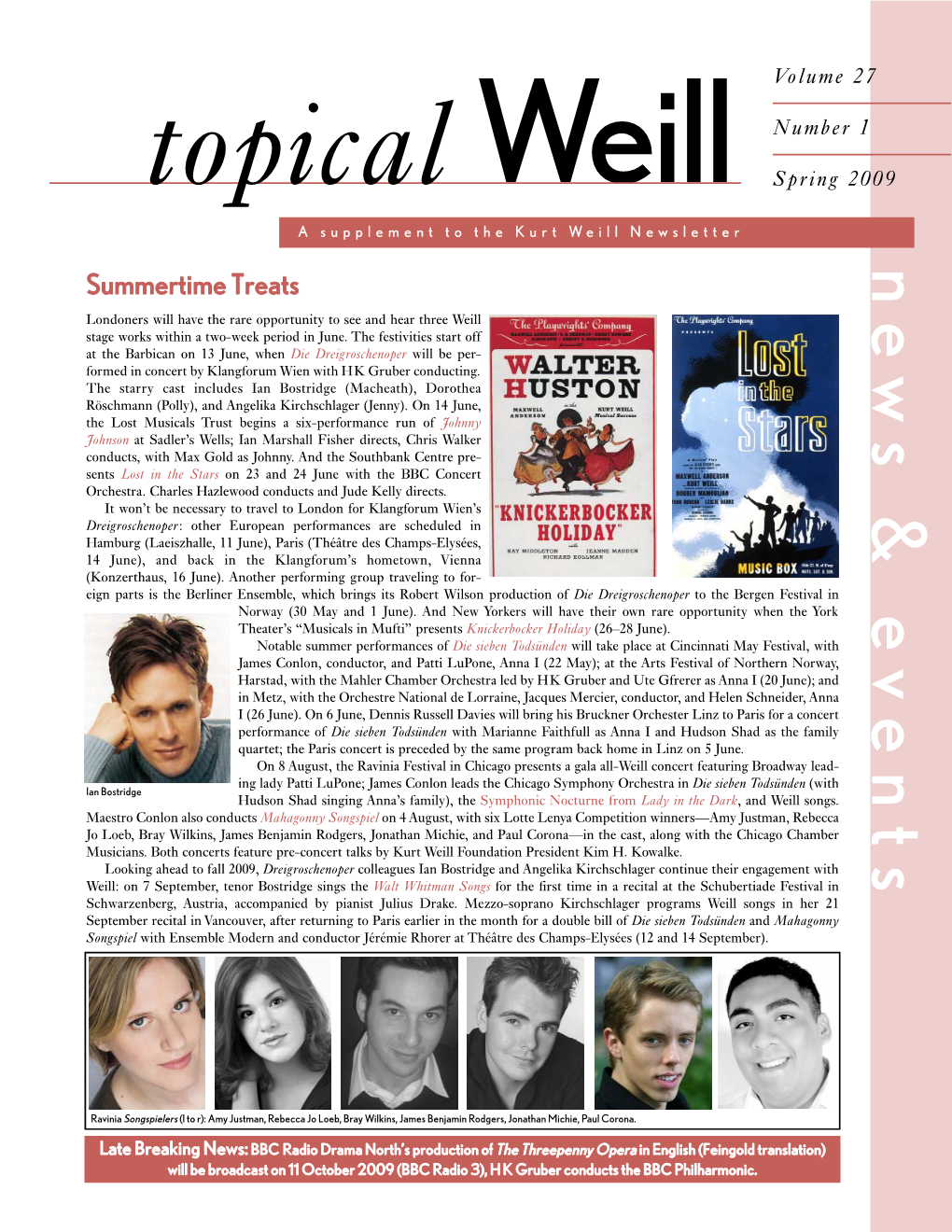 Topical Weill: News and Events