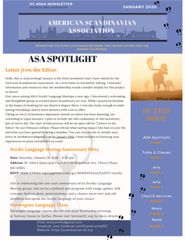 January 2020 ASA Newsletter