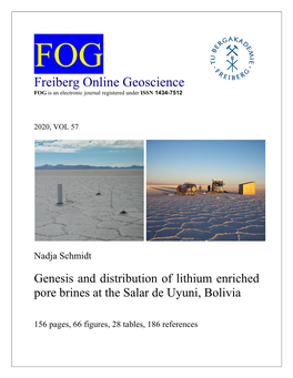 Freiberg Online Geoscience FOG Is an Electronic Journal Registered Under ISSN 1434-7512