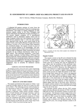 25. Geochemistry of Carbon: Deep Sea Drilling Project Legs 58 and 59