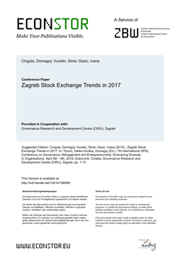 Zagreb Stock Exchange Trends in 2017