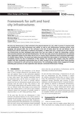 Framework for Soft and Hard City Infrastructures