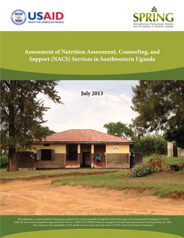 Assessment of Nutrition Assessment, Counseling, and Support (NACS) Services in Southwestern Uganda