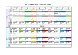 Schedule of Invited Session(Tentative)