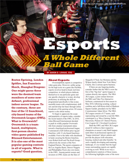 Esports: a Whole Different Ball Game