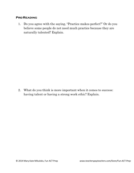 Outliers: the Story of Success Chapter Two: “The 10,000 Hour Rule”