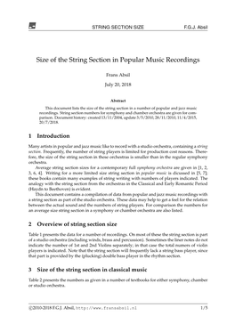 Size of the String Section in Popular Music Recordings