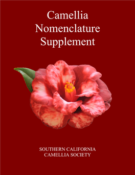 Camellia Nomenclature Supplement